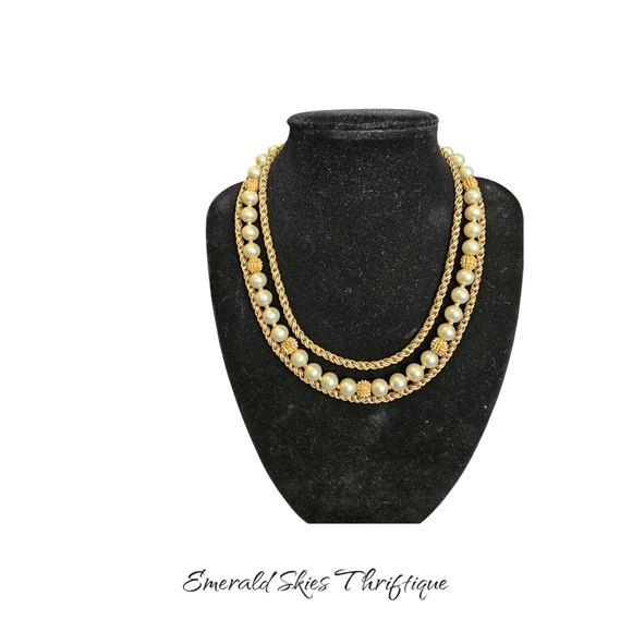 Vintage crown trifari layered necklace - Picture 1 of 6